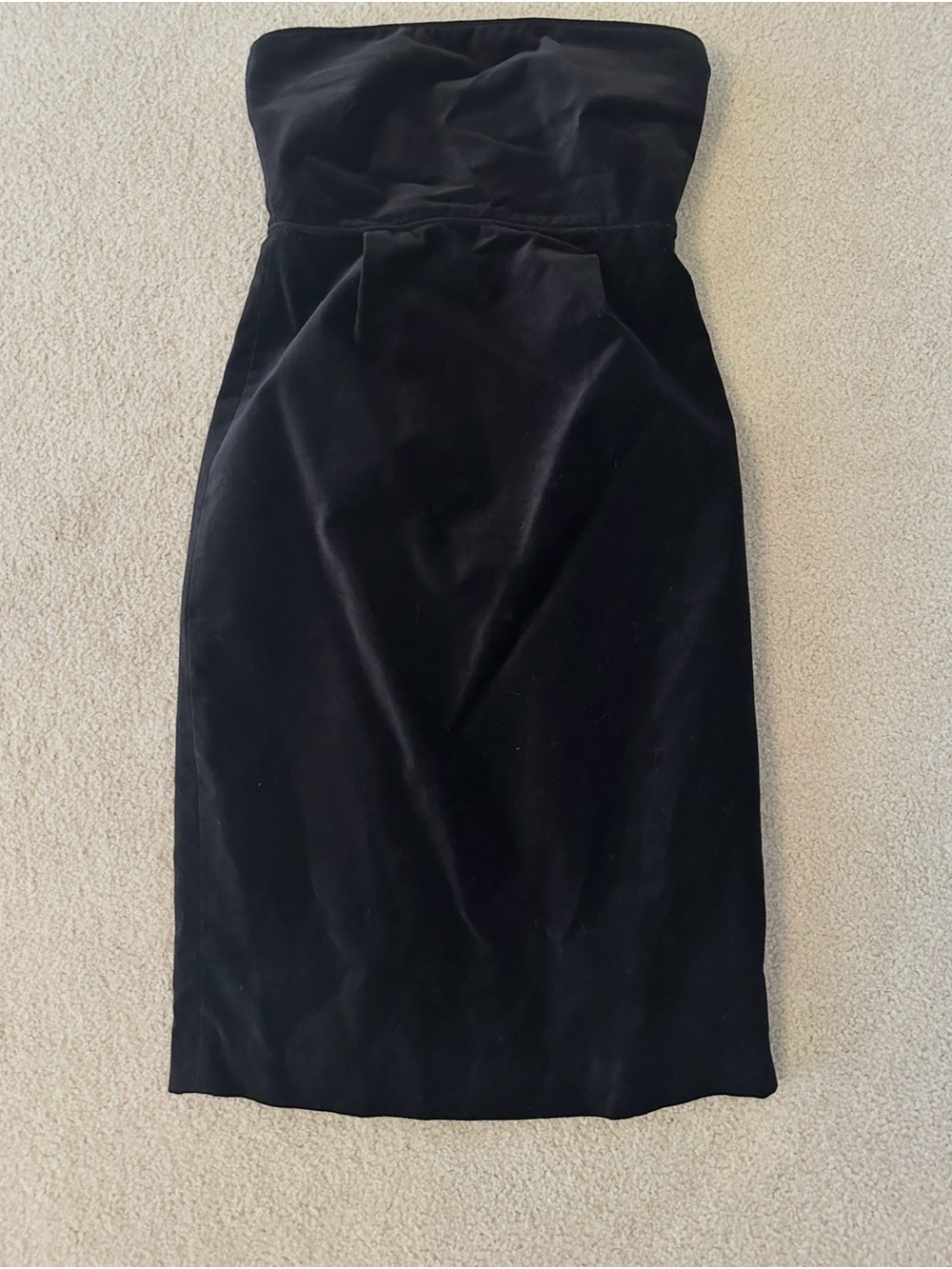 Bitten by Sarah Jessica Parker-Strapless Black Velvet Sheath Dress